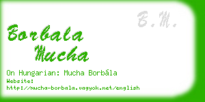 borbala mucha business card